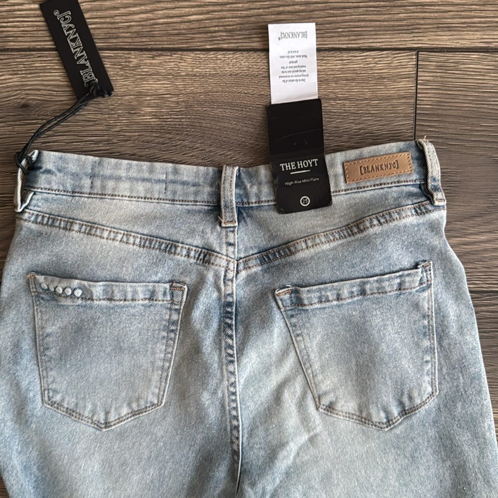 Blank NYC Light Blue Flare Jeans the Hoyt mini flare nwt size 25 - Picture 6 of 11